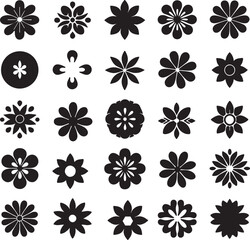 Flower silhouette bundle vector and illustration design.