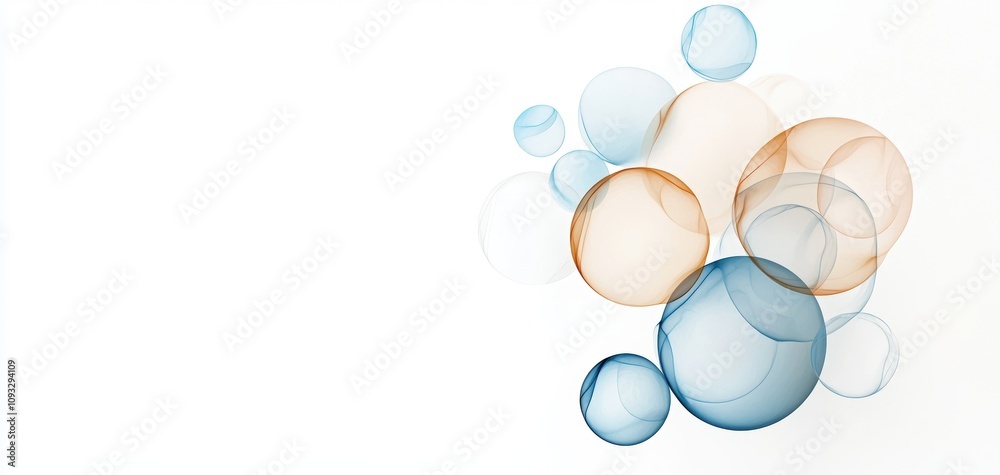 Aufkleber esg investment metrics concept. soft watercolor bubbles in varying sizes create an airy, tranquil co