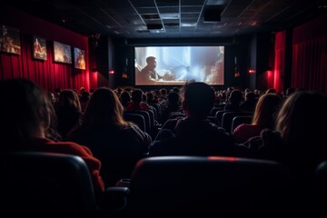 Portrait of a audience during a immersive movie screening in theater