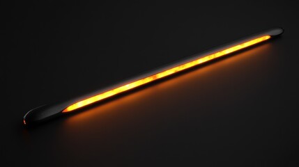 Fototapeta premium Sleek Amber LED Light Bar: Innovative Design, Minimalist Aesthetics