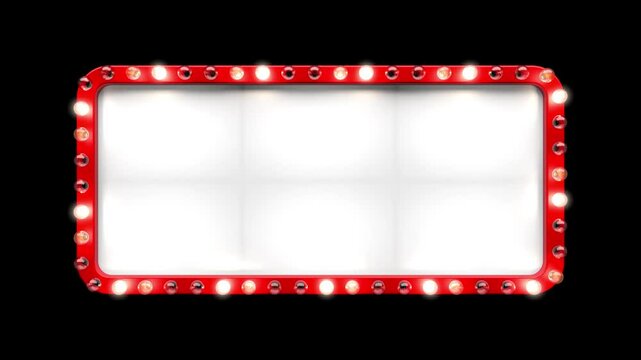 Loop animation of a casino sign with light bulbs.