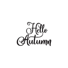 Hello Autumn text Hand Lettering . Ink brush pen vector calligraphy. Hand lettering seasonal phrase. Fall season. vector illustration. EPS 10/AI