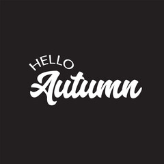 Hello Autumn text Hand Lettering . Ink brush pen vector calligraphy. Hand lettering seasonal phrase. Fall season. vector illustration. EPS 10/AI