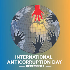 International Anti-Corruption Day, poster, card Vector