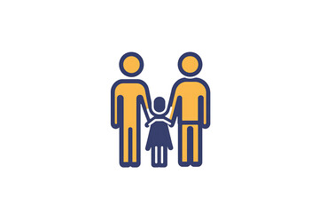  Icon of a family holding hands, symbolizing unity, care, and emotional connection.

