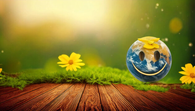 Smiling Earth Globe Celebrating World Smile Day: A Reminder of Global Joy, Uniting Humanity with One Smile