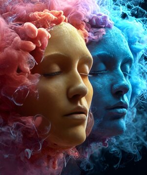 Abstract background with faces