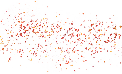Gardinen Chilischoten Spicy chili red pepper flakes flying, chopped, milled dry paprika pile isolated on white  © dule964