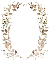 Watercolor floral frame