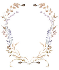 Watercolor floral frame © yuliia lashevska