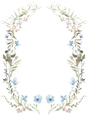 Watercolor floral frame