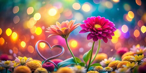 Romantic Macro Photography of Beautiful Flowers with Heart-Shaped Petals and Inspirational Valentine’s Day Quotes for Love and Affection