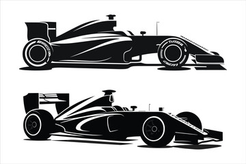 Racing Car Silhouette Bundle Set, Race Car Silhouette