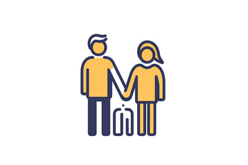  Icon of a family holding hands, symbolizing unity, care, and emotional connection.