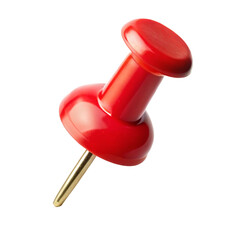 Classic Red Push Pin - Essential for Office and Home Use Isolated on Transparent or White Background,