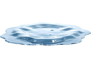 Close-up of a puddle of clear liquid, reflecting light.