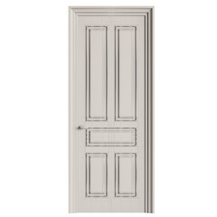 A door with a white frame and a white door knob