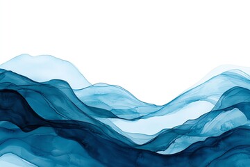 A beautiful abstract representation of flowing blue waves, perfect for creative design and artistic projects.