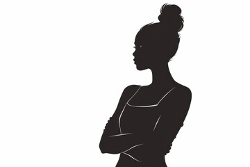 Sophisticated silhouette of a woman on white, perfect for beauty ads