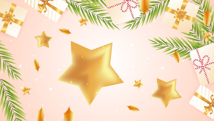 Cream Green and Gold Holiday Season Design 3d Background Vector. For Background, Banner, Pamphlet, Certificate and Presentation