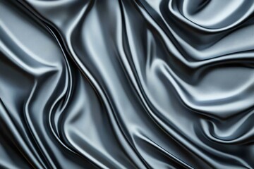 Obraz premium A close-up view of soft, flowing black silk fabric, showcasing rich texture and elegant draping.