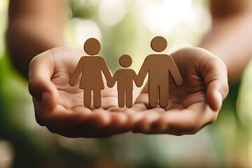  Icon of a family holding hands, symbolizing unity, care, and emotional connection.