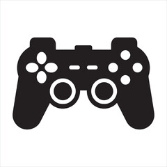 Game pad icon silhouette on white background

