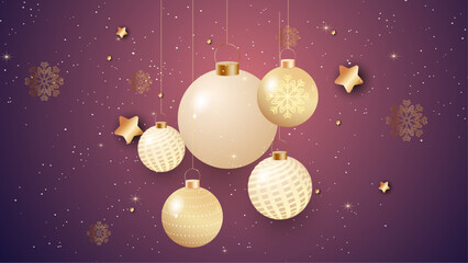 Colorful Vector Illustration Christmas Season Celebration 3d Background With Element. For Background, Banner, Pamphlet, Certificate and Presentation