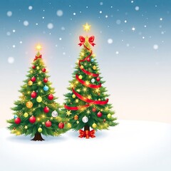 christmas tree with snow. christmas tree icon or logo christmas tree. greeting card design cover. 