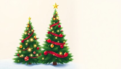 christmas tree with snow. christmas tree icon or logo christmas tree. greeting card design cover. 