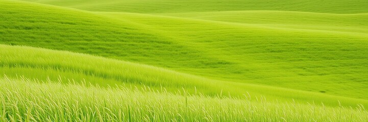 Obraz premium A stunning shot of a meadow's rolling hills covered in soft healthy grass on a vibrant green background, natural light, outdoors, scenery