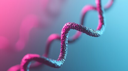 A vibrant close-up of a DNA strand, showcasing its intricate structure and colorful aesthetic, perfect for scientific themes.