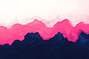 Obraz premium An abstract painting featuring flowing waves of pink and navy blue, highlighting vibrant color contrast and dynamic textures.