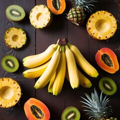 fruits on a wooden table