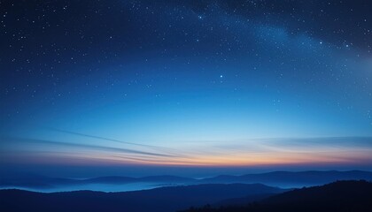 Fototapeta premium Blurred Blue Sky Night Gradient Background with Noise Grain Effect