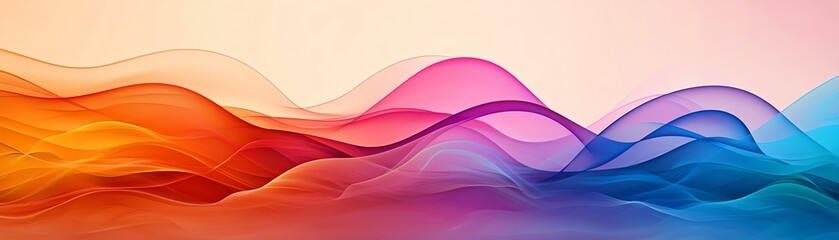 Naklejka premium Colorful abstract waves create a vibrant backdrop, ideal for creative design projects and digital artwork.