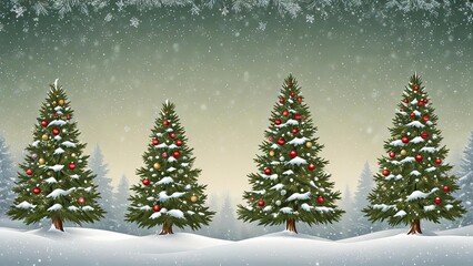 Fototapeta premium christmas tree with snow. christmas tree icon or logo christmas tree. greeting card design cover. 