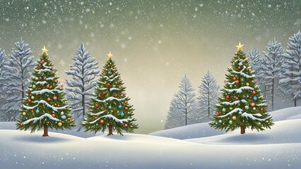 Fototapeta premium christmas tree with snow. christmas tree icon or logo christmas tree. greeting card design cover. 