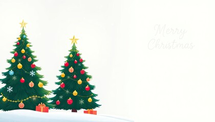 christmas tree with snow. christmas tree icon or logo christmas tree. greeting card design cover. 