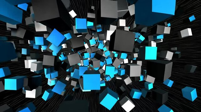 Futuristic 3D Cube Pattern Design for Business Wallpaper and Digital Backdrop