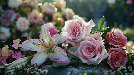 Fototapeta premium pink flowers in the garden