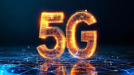 Glowing 5G Network High Speed Internet Digital Technology Future Innovation Wireless C