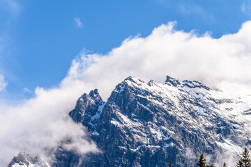 The Swiss Alps at Murren, Switzerland. Jungfrau Region. The valley of Lauterbrunnen from Interlaken.