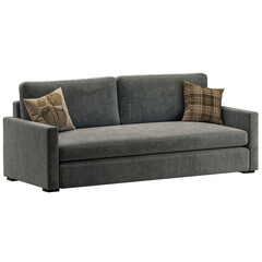Obraz premium A gray couch with pillows on it