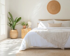 Stylish bedroom interior design home bright minimalist aesthetic