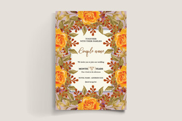 Obraz premium BRIDAL SHOWER FLORAL INVITATION TEMPLATE