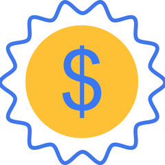 abstract zigzag dollar money flat icon design