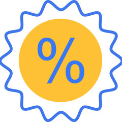 abstract zigzag percentage discount flat icon design