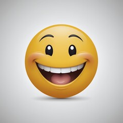Fototapeta premium A Vibrant 3D Rendering of a Joyful Smiley Face: A Big Grin, Wide Eyes, and Rosy Cheeks, Expressing Pure Happiness and Delight