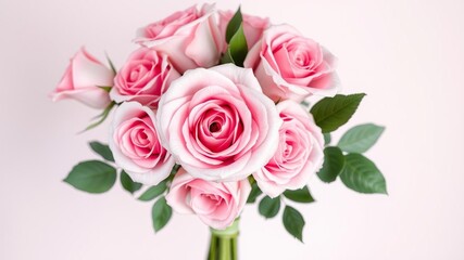 Obraz premium Elegant rose bouquet with light pink hues, pastel shades, flower arrangement